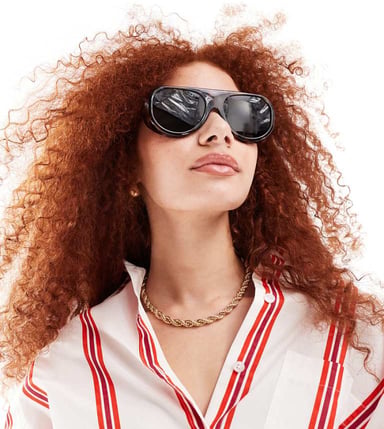 AIRE X ASOS solar aviator sunglasses in dark tort with green lens