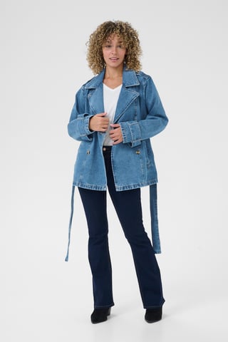 CRMika Short Denim Trenchcoat Denim jacket Feminine Silhouette