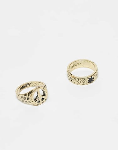 Classics 77 peace and love ring set in gold