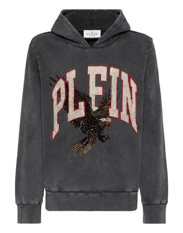 Washed Hoodie Sweatshirt Plein Eagle