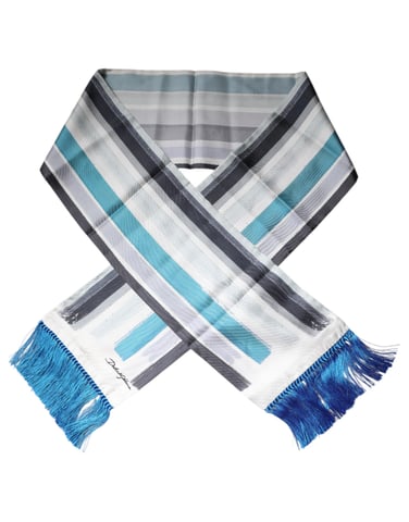 Striped Silk Scarf With Fringe