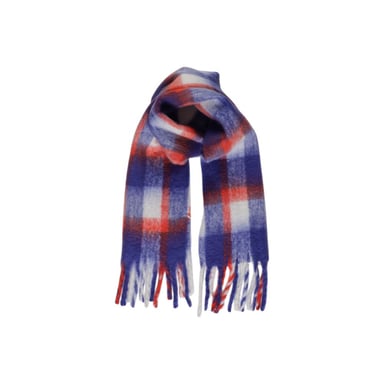 Check Scarf Fringed Ends Model