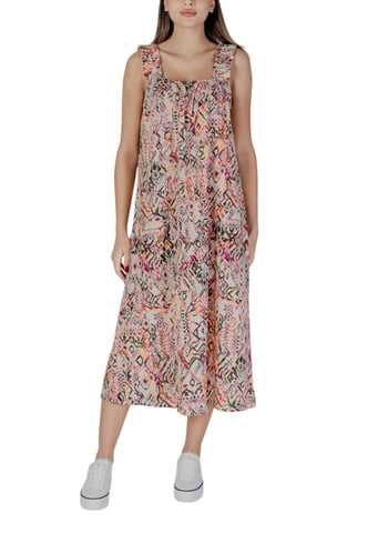 Printed Midi Dress Sleeveless Square Neck Dress