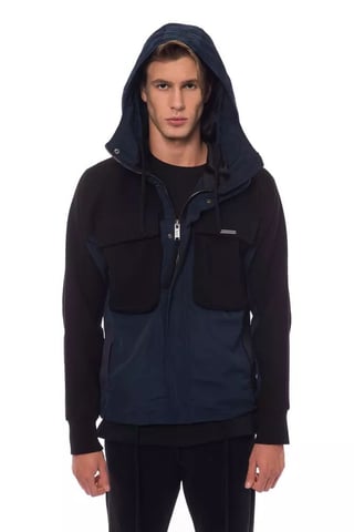 Hooded jacka i färgblocksstil