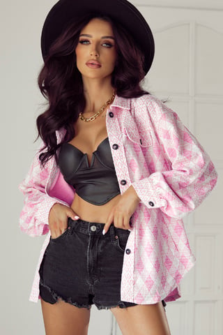 Argyle Oversized Skjortjacka