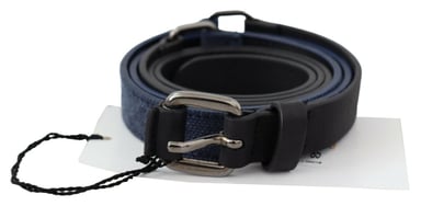 Reversible Leather Belt Blue Canvas
