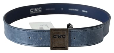 Men Leather Belt Square Buckle