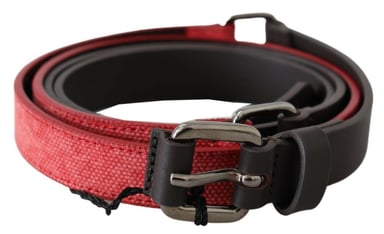 Red Canvas Leather Belt