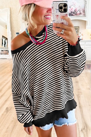 Gestreepte Pullover Top Relaxed Fit