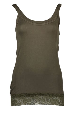 Lace Trim Tank Top Sleeveless Scoop Neck