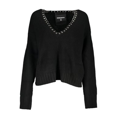 Crop Sweater Metal Detail Ribbed Knit