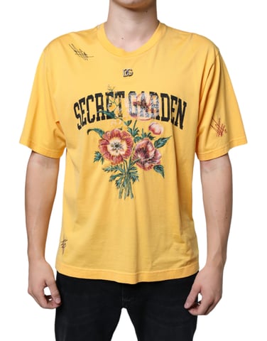 Hemlig Trädgård Blommig Broderad T-shirt