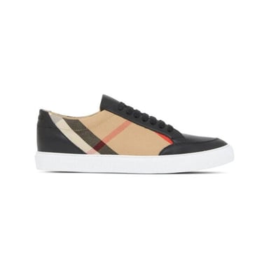 Arthur Check Panel Leather Sneakers