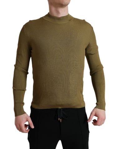 Ribbed Knit Mock Neck Sweater