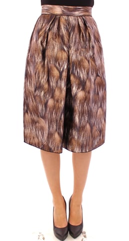 Dolce Gabbana Animal Print Pleated Midi Skirt