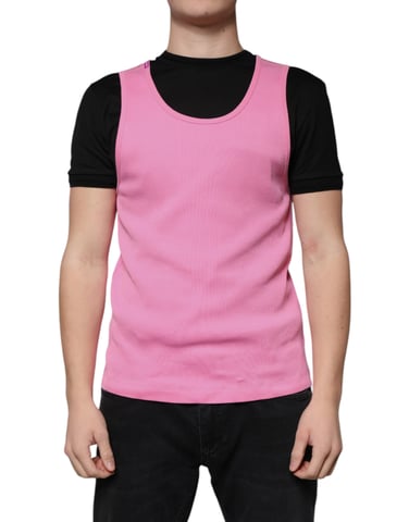 Ribbad tanktopp rosa