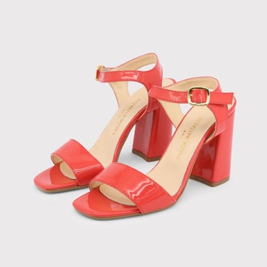 Annika Patent Leather Block Heel Sandals