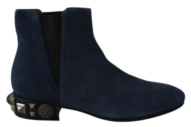 Suede Ankle Boots Studded Detail