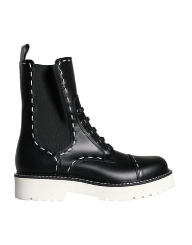 Leather Laceup Boots Dg0123