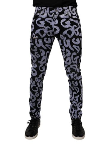 Skinny Graffiti Print Jeans