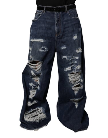 Wide Leg Distressed Jeans