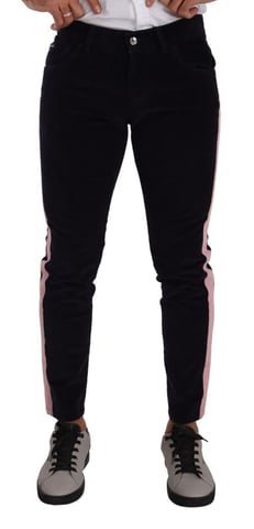 Corduroy Pants Side Stripes Slim Fit