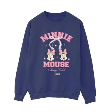 Disney Womens/Ladies Cherry Club Minnie Mouse Sweatshirt (Navy Blue)