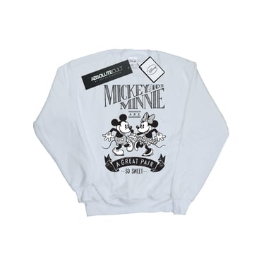 Disney Womens/Ladies Mickey And Minnie Mouse Great Pair Sweatshirt (White)