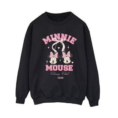 Disney Womens/Ladies Cherry Club Minnie Mouse Sweatshirt (Black)