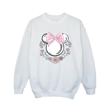 Disney Girls Minnie Mouse Bow Sweatshirt (White)