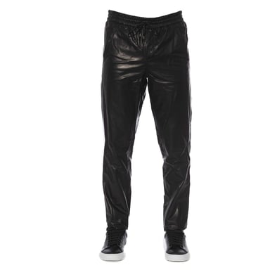 Leather Joggers Elastic Waist Relaxed Fit