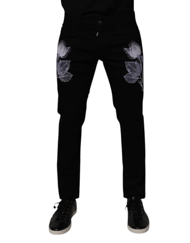Rose Print Casual Pants