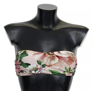 Floral Print Bikini Top Strapless Swimsuit