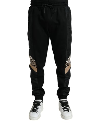 Leopard Print Panel Track Pants