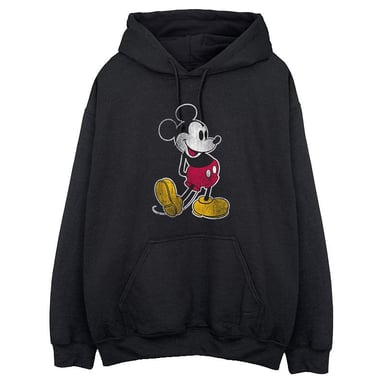 Disney Mens Mickey Mouse Classic Kick Hoodie (Black)