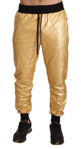 Dolce Gabbana Metallic Gold Sweatpants Joggers