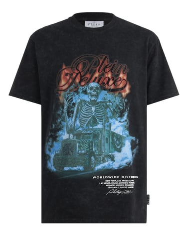 Round Neck T-Shirt Plein Deluxe Skeleton Stones
