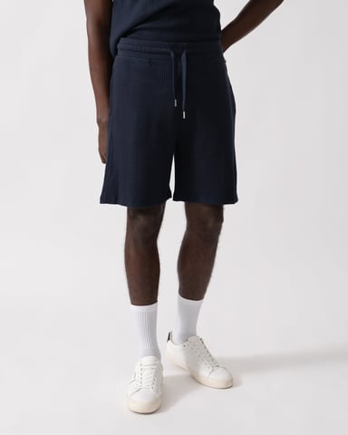 Structuur Loungewear Shorts in Marineblauw