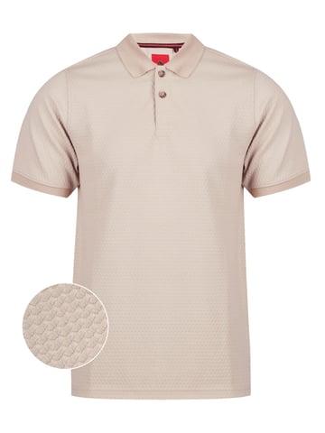 Luke 1977 Men's Izalco Waffle Jacquard Textured Polo in Beige