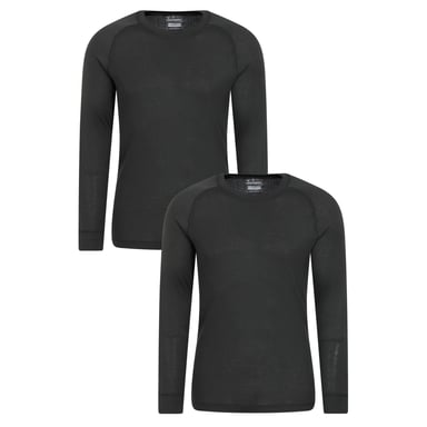 Mountain Warehouse Mens Talus Base Layer Top (Pack of 2) (Dark Grey)