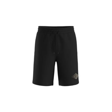 Heren Hugo Damtus Geborduurde Logo Short in Zwart