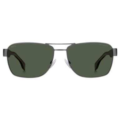 Hugo Boss Matte Ruthenium Dark Havana Legs Green Lensed Sunglasses