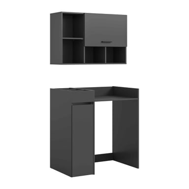 Furnilux Wasmachine ombouwkast 3-delige set "free" antrasiet 95x195x60 cm