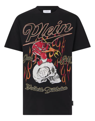 Round Neck T-Shirt Little Devil Crystal