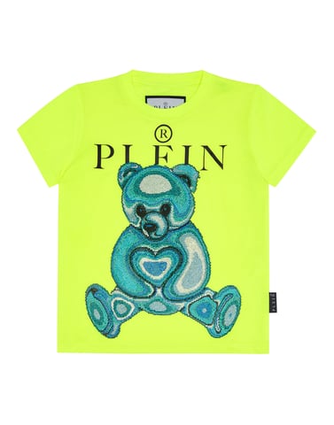 T-Shirt Round Neck Ss With Crystals Teddy Bear