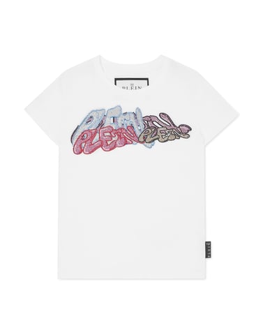 T-Shirt Round Neck With Crystals Bombing Graffiti