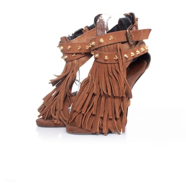 Giuseppe Zanotti bruna mockasandaler med fransar