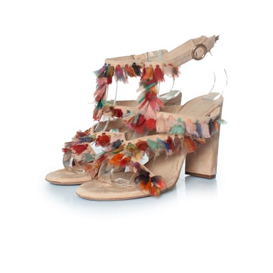 Chloe Silk tassel Liz block heel sandals