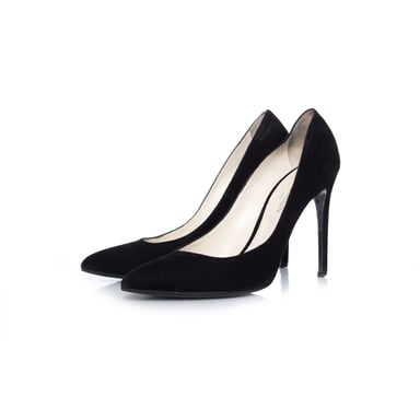 Balmain black suede pumps.