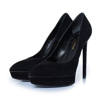 Saint Laurent Black suede janis pump